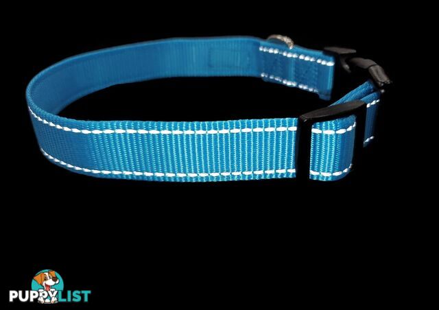 Nylon w/Reflective Stitching Dog Collar - Moondidley Pets - MDPCOLREFXSPNK