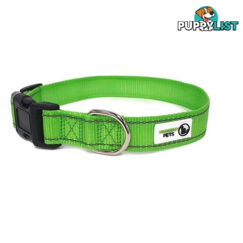 Nylon w/Reflective Stitching Dog Collar - Moondidley Pets - MDPCOLREFXSPNK