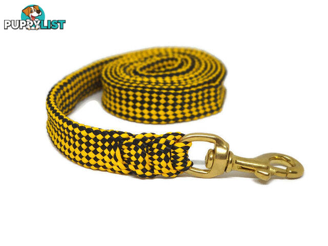 1.8m to 10m Long Dog Lead No Stitching Tough Yarnix 20mm Wide - YNXLD201.8SSGRN