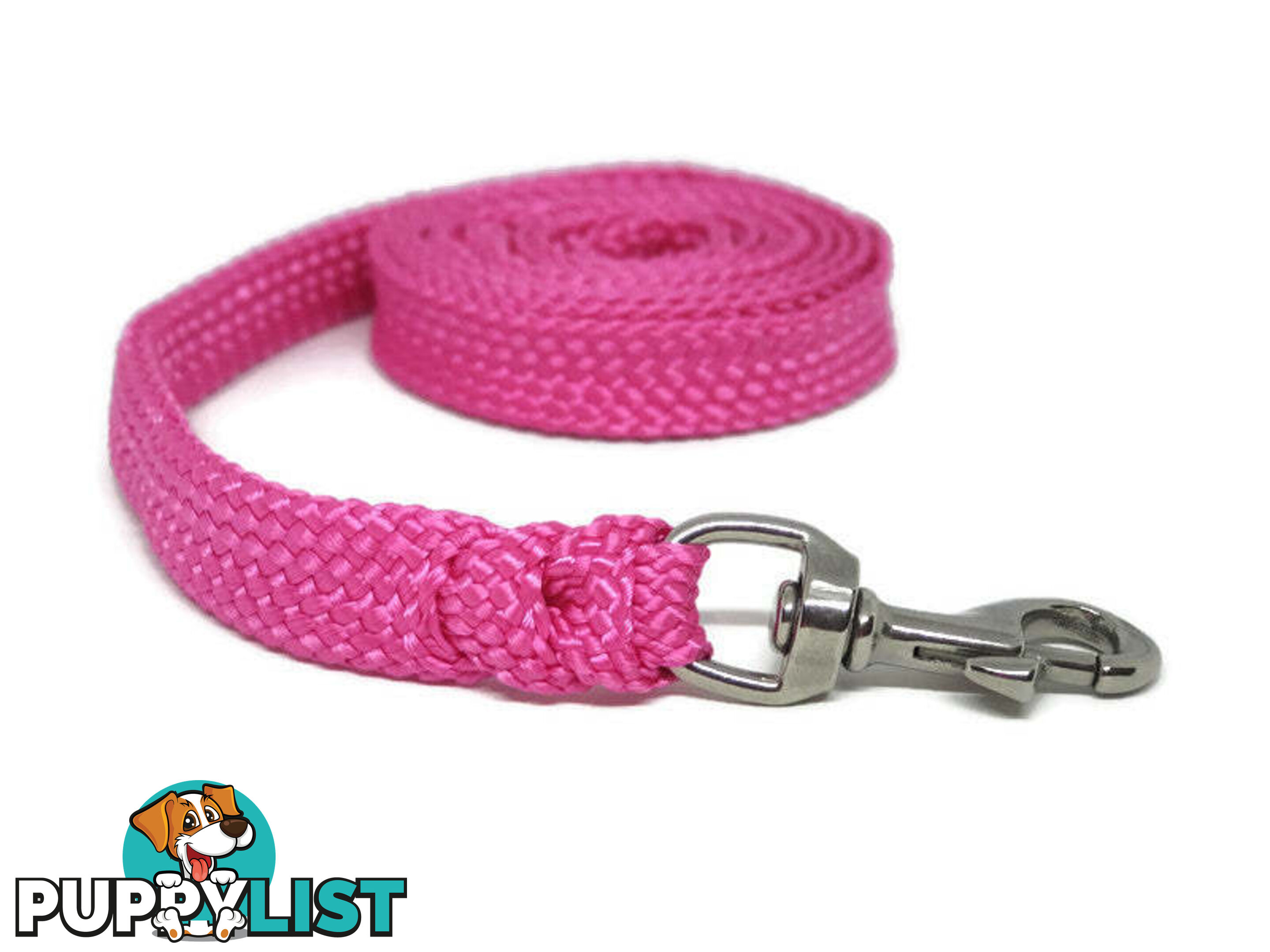 1.8m to 10m Long Dog Lead No Stitching Tough Yarnix 20mm Wide - YNXLD201.8SSGRN