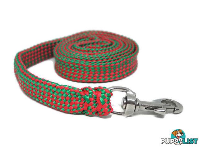 1.8m to 10m Long Dog Lead No Stitching Tough Yarnix 20mm Wide - YNXLD201.8SSGRN