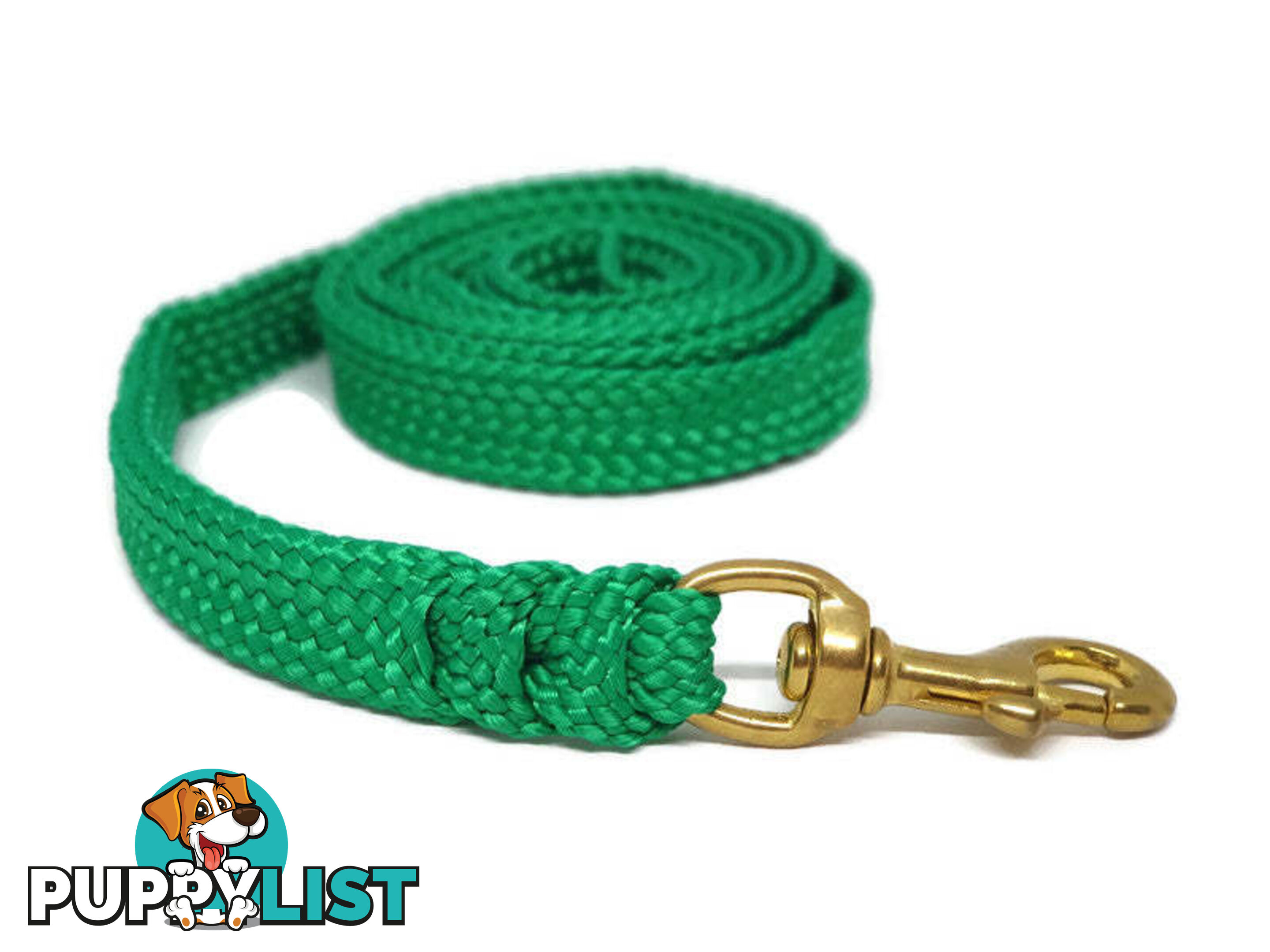 1.8m to 10m Long Dog Lead No Stitching Tough Yarnix 20mm Wide - YNXLD201.8SSGRN