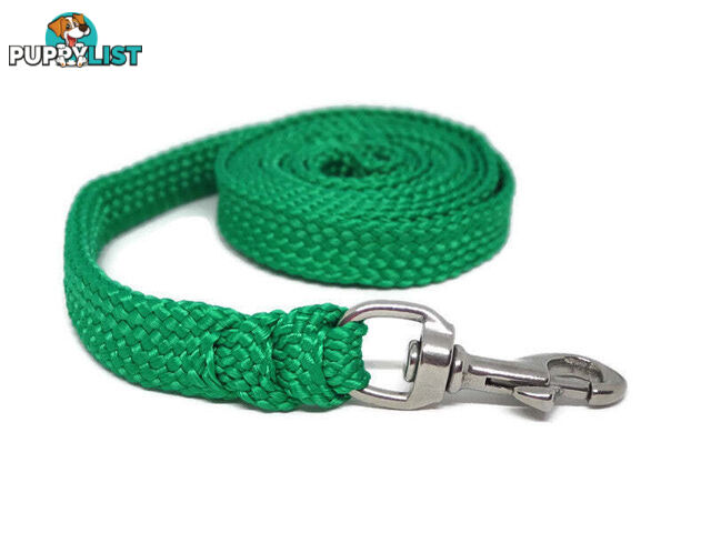 1.8m to 10m Long Dog Lead No Stitching Tough Yarnix 20mm Wide - YNXLD201.8SSGRN
