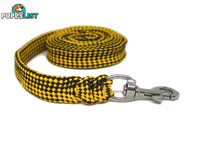 1.8m to 10m Long Dog Lead No Stitching Tough Yarnix 20mm Wide - YNXLD201.8SSGRN