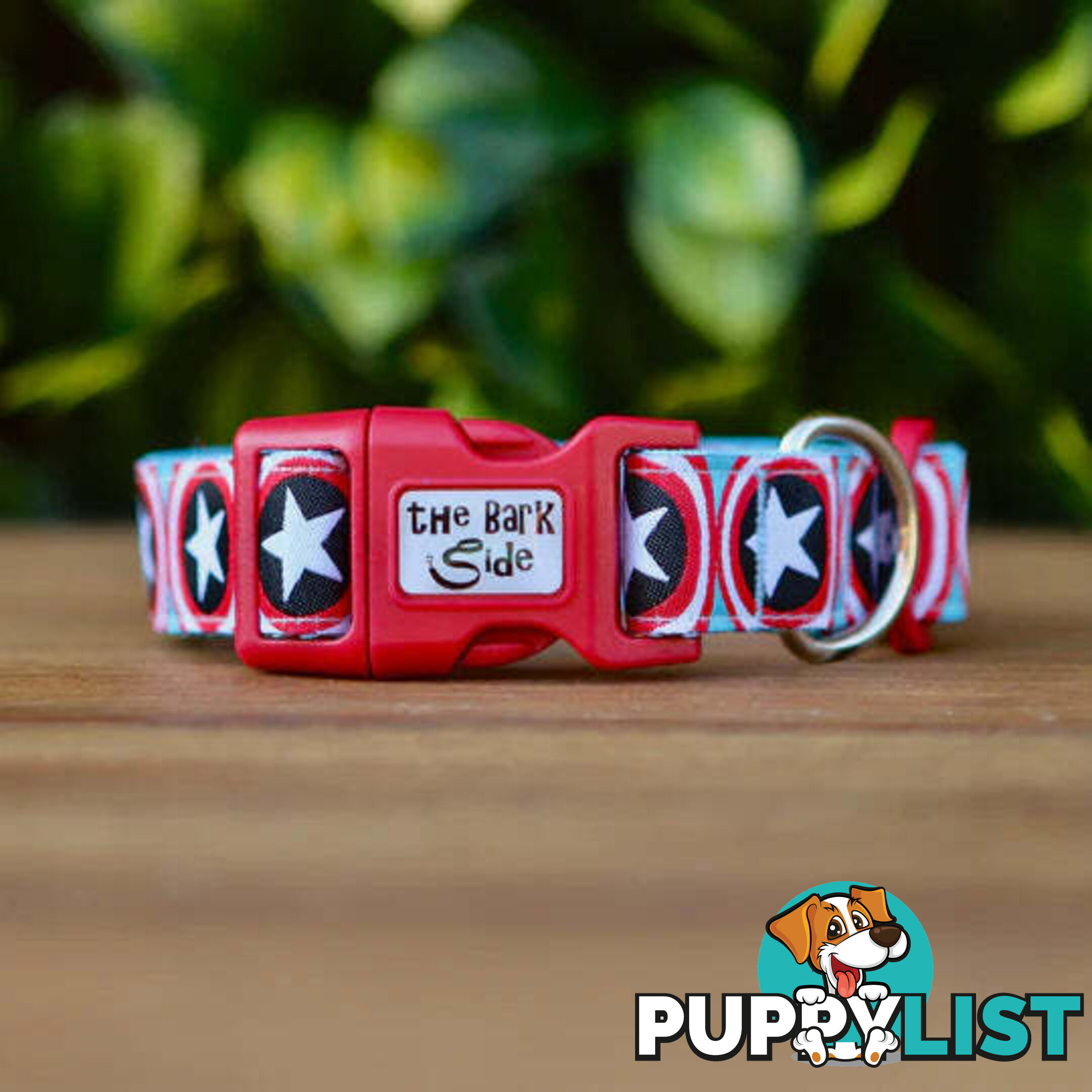 Captain America Dog Collar - Hand Made by The Bark Side - TBSCAPXS