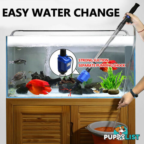 Electric Aquarium Fish Tank Cleaner Water Exchanger Siphon Vacuum Sand Cleaner - V201-GAA01BLU20AU