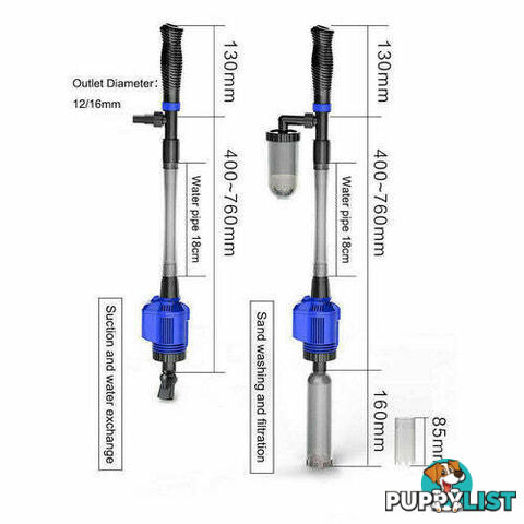 Electric Aquarium Fish Tank Cleaner Water Exchanger Siphon Vacuum Sand Cleaner - V201-GAA01BLU20AU
