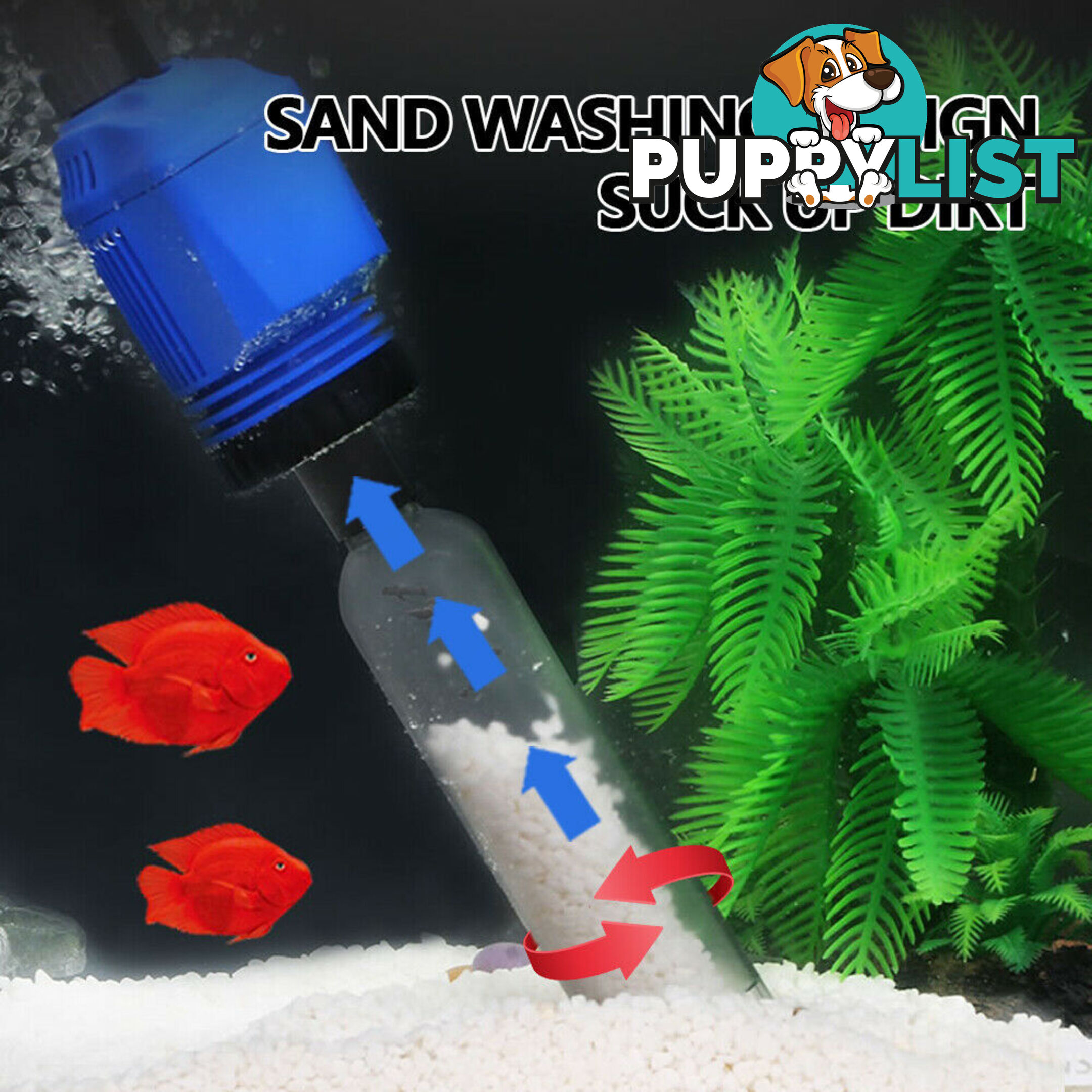 Electric Aquarium Fish Tank Cleaner Water Exchanger Siphon Vacuum Sand Cleaner - V201-GAA01BLU20AU