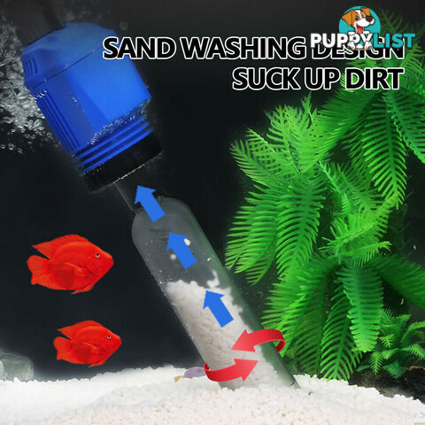 Electric Aquarium Fish Tank Cleaner Water Exchanger Siphon Vacuum Sand Cleaner - V201-GAA01BLU20AU