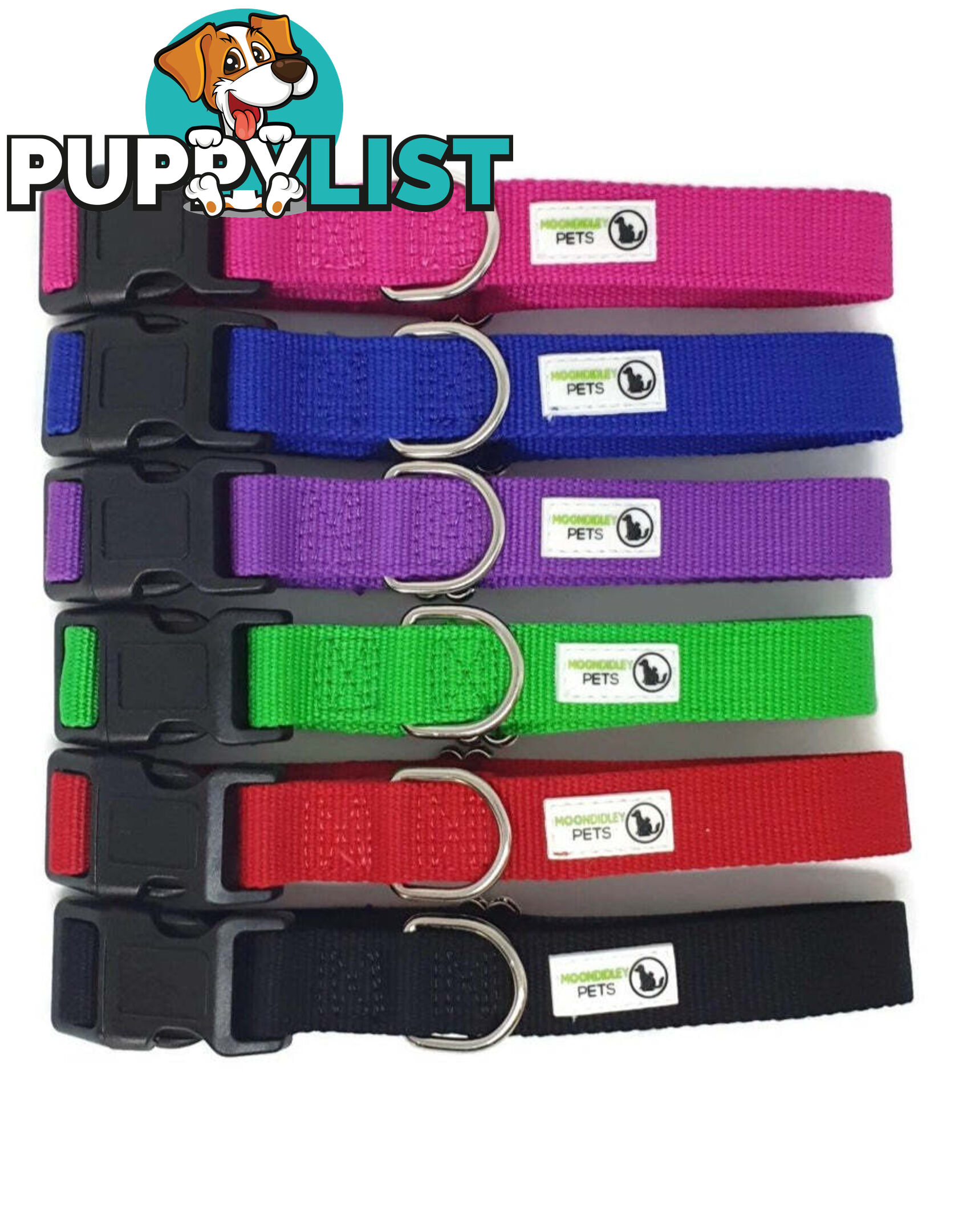 100% Pure Bamboo Fibre Dog Collar Plastic Buckle - Moondidley Pets - MDPCOLBAMXSRED