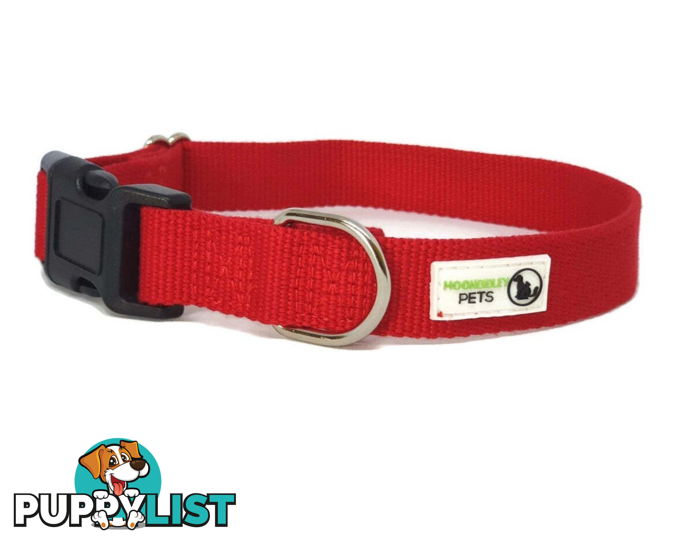 100% Pure Bamboo Fibre Dog Collar Plastic Buckle - Moondidley Pets - MDPCOLBAMXSRED