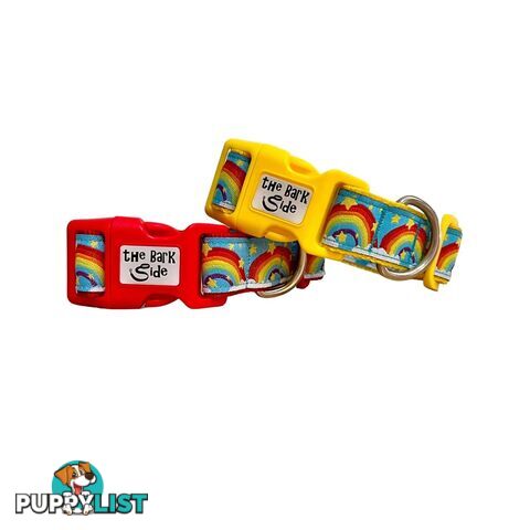 Rainbow Dog Collar - Hand Made by The Bark Side - TBSRAIXSRED