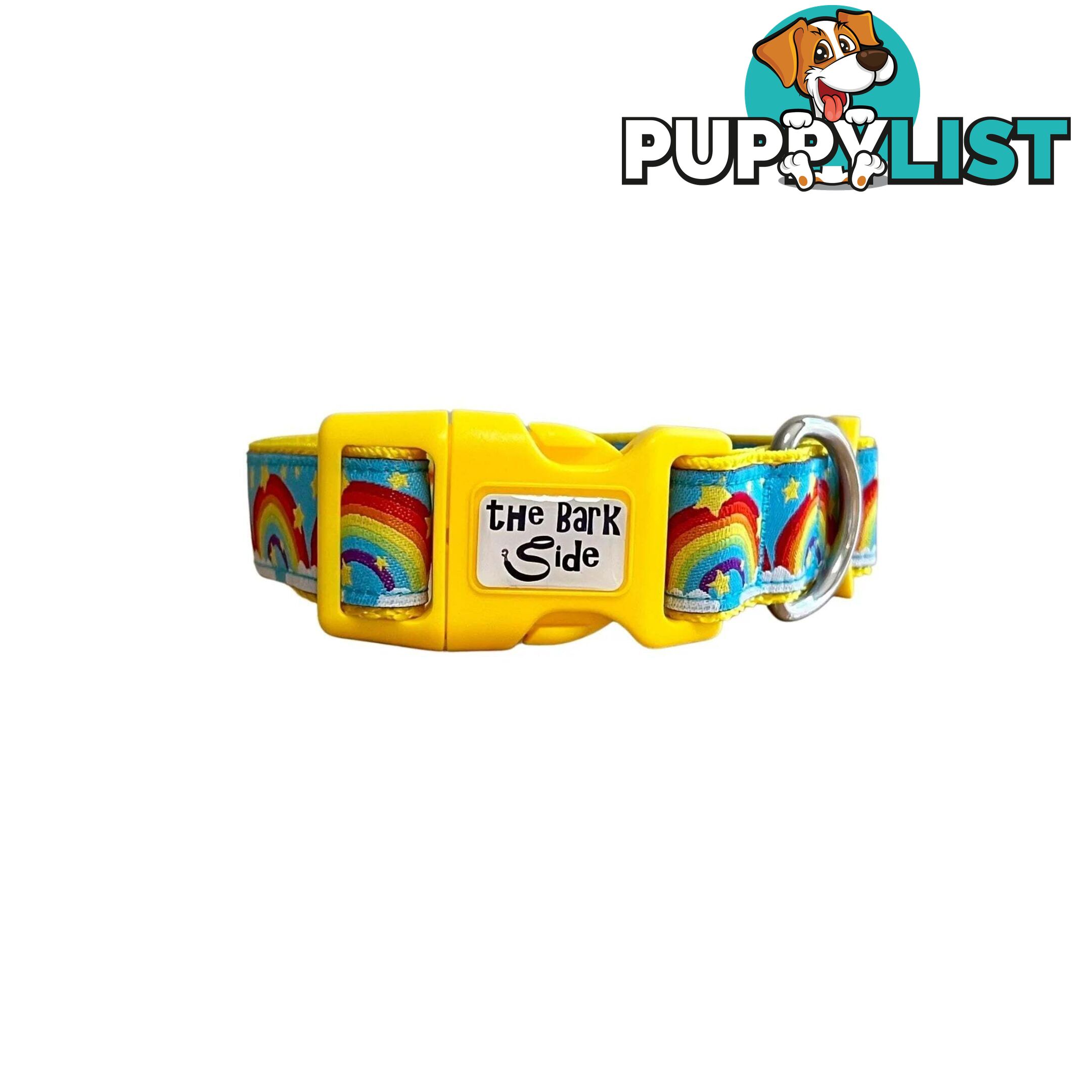 Rainbow Dog Collar - Hand Made by The Bark Side - TBSRAIXSRED