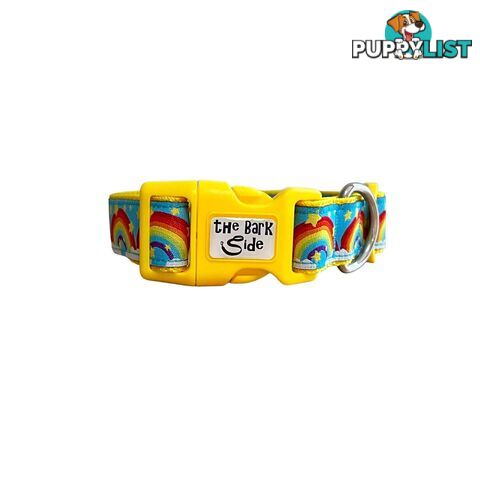 Rainbow Dog Collar - Hand Made by The Bark Side - TBSRAIXSRED