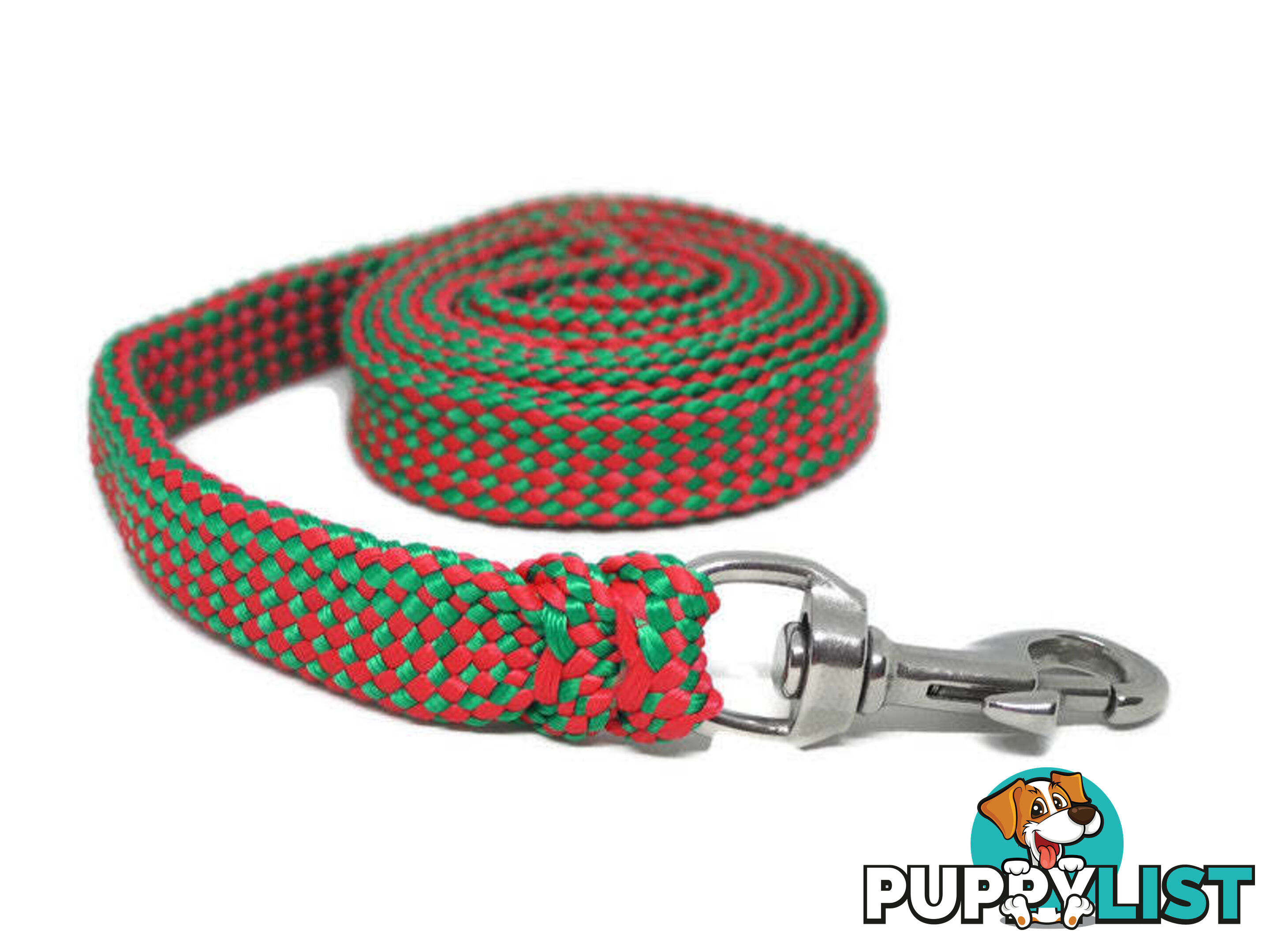 1.8m to 10m Long Dog Lead No Stitching Tough Yarnix 20mm Wide - YNXLD2010SSRED