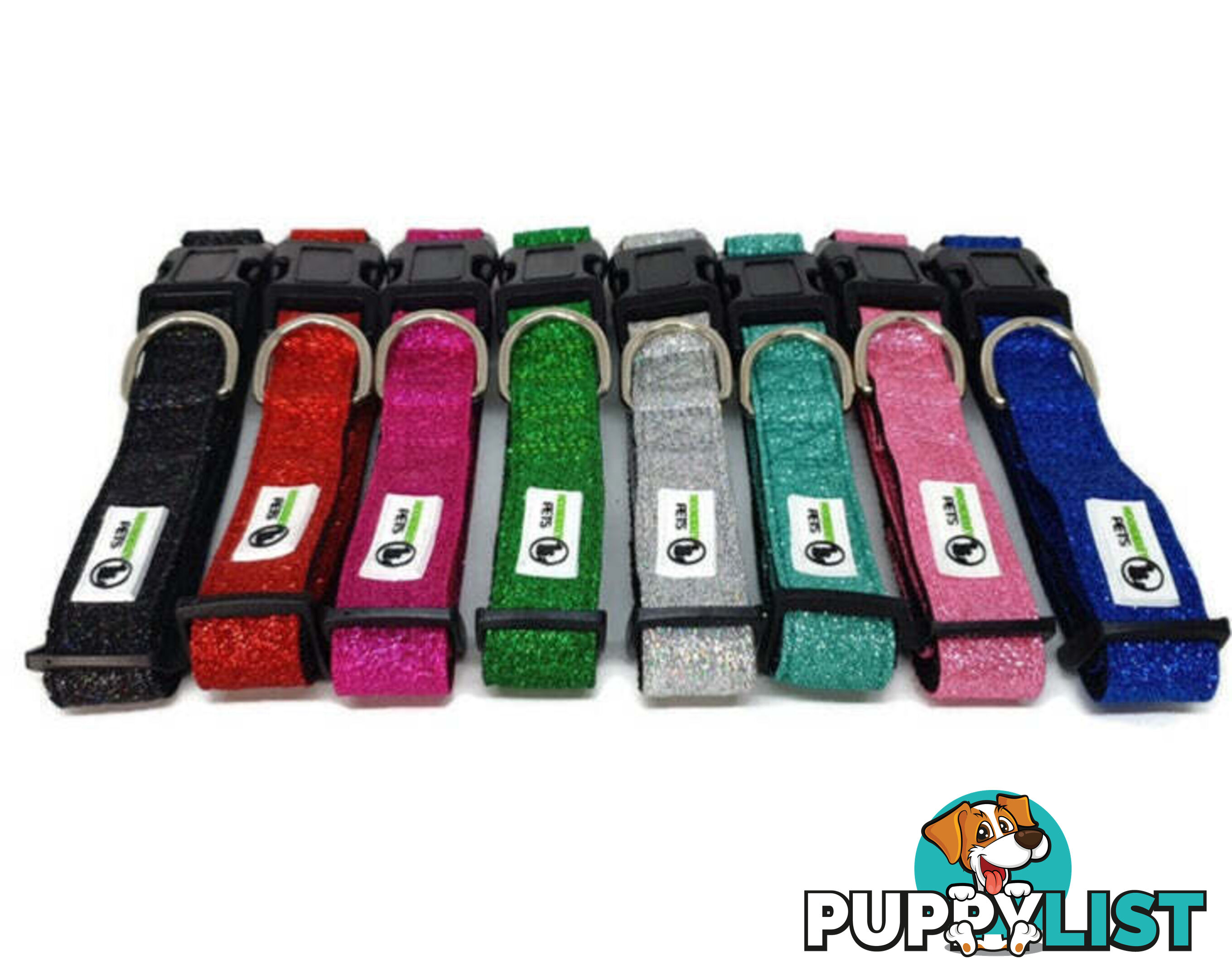 Bling Glitter Overlay Nylon Collar - Breakaway Buckle - Moondidley Pets - MDPCOLBLIXSRED