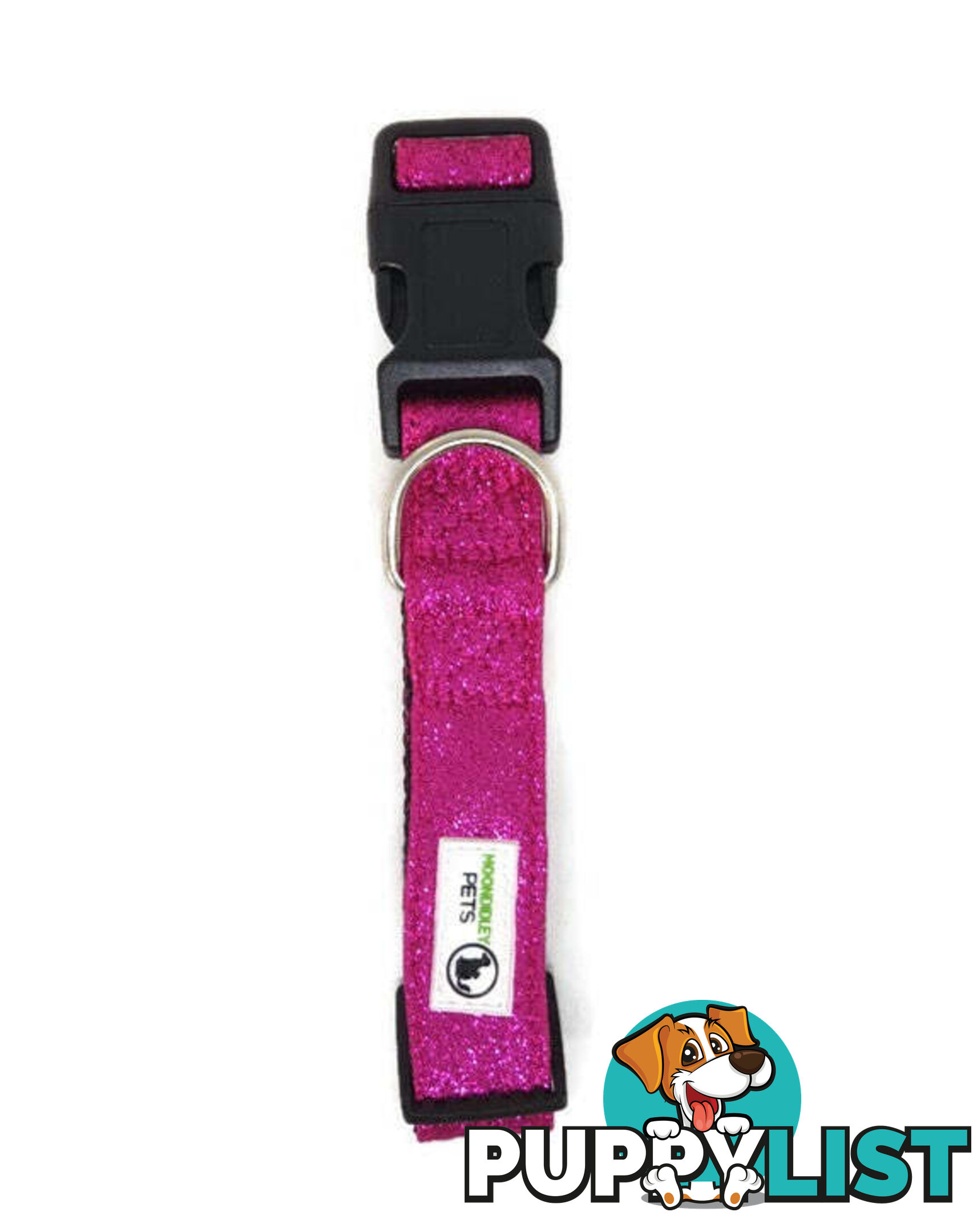 Bling Glitter Overlay Nylon Collar - Breakaway Buckle - Moondidley Pets - MDPCOLBLIXSRED