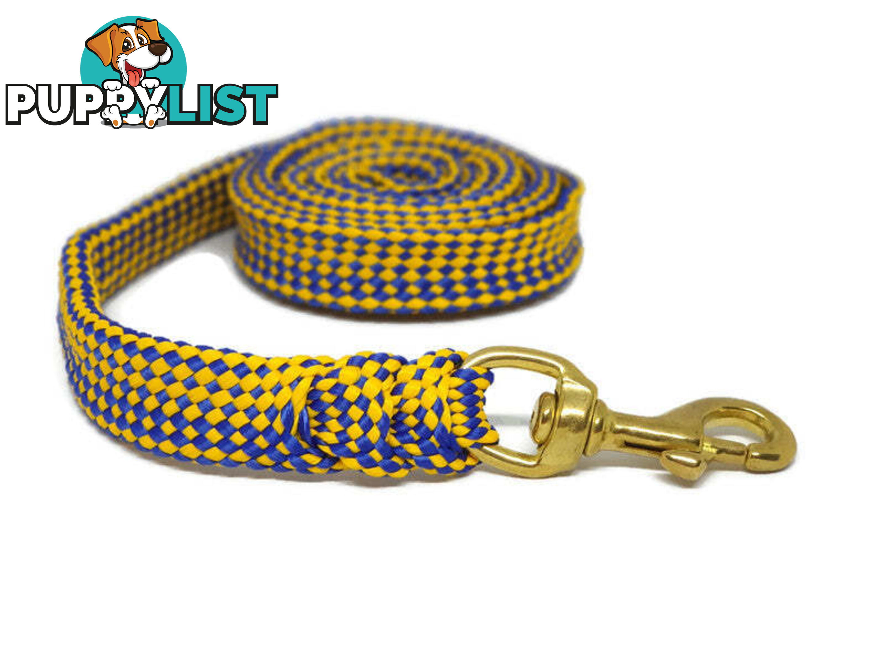 1.8m to 10m Long Dog Lead No Stitching Tough Yarnix 20mm Wide - YNXLD201.8SSBLUYEL