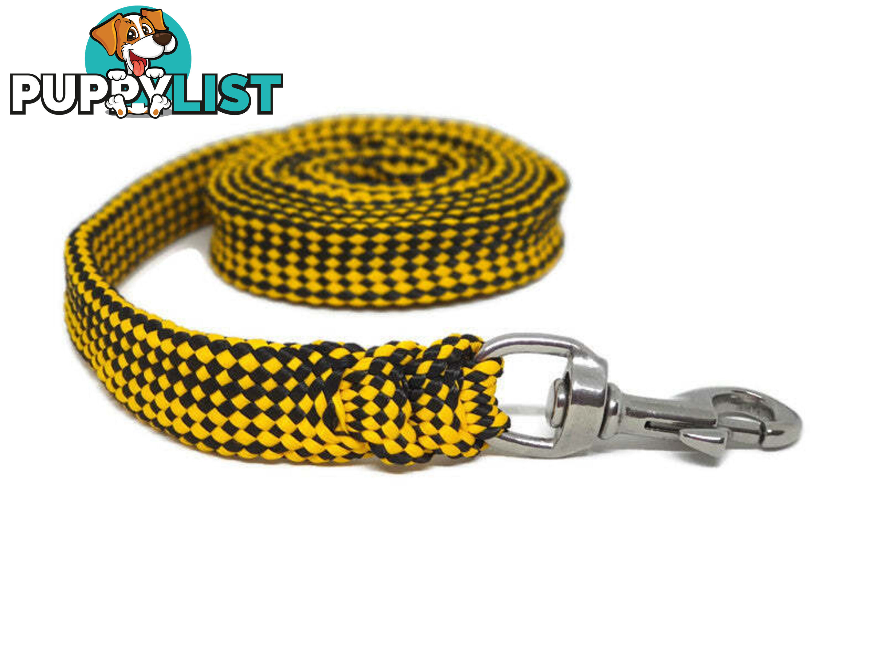 1.8m to 10m Long Dog Lead No Stitching Tough Yarnix 20mm Wide - YNXLD201.8SSBLUYEL