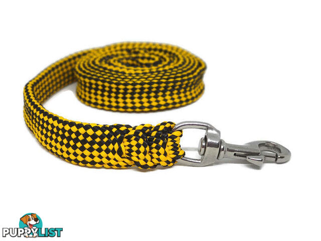 1.8m to 10m Long Dog Lead No Stitching Tough Yarnix 20mm Wide - YNXLD201.8SSBLUYEL