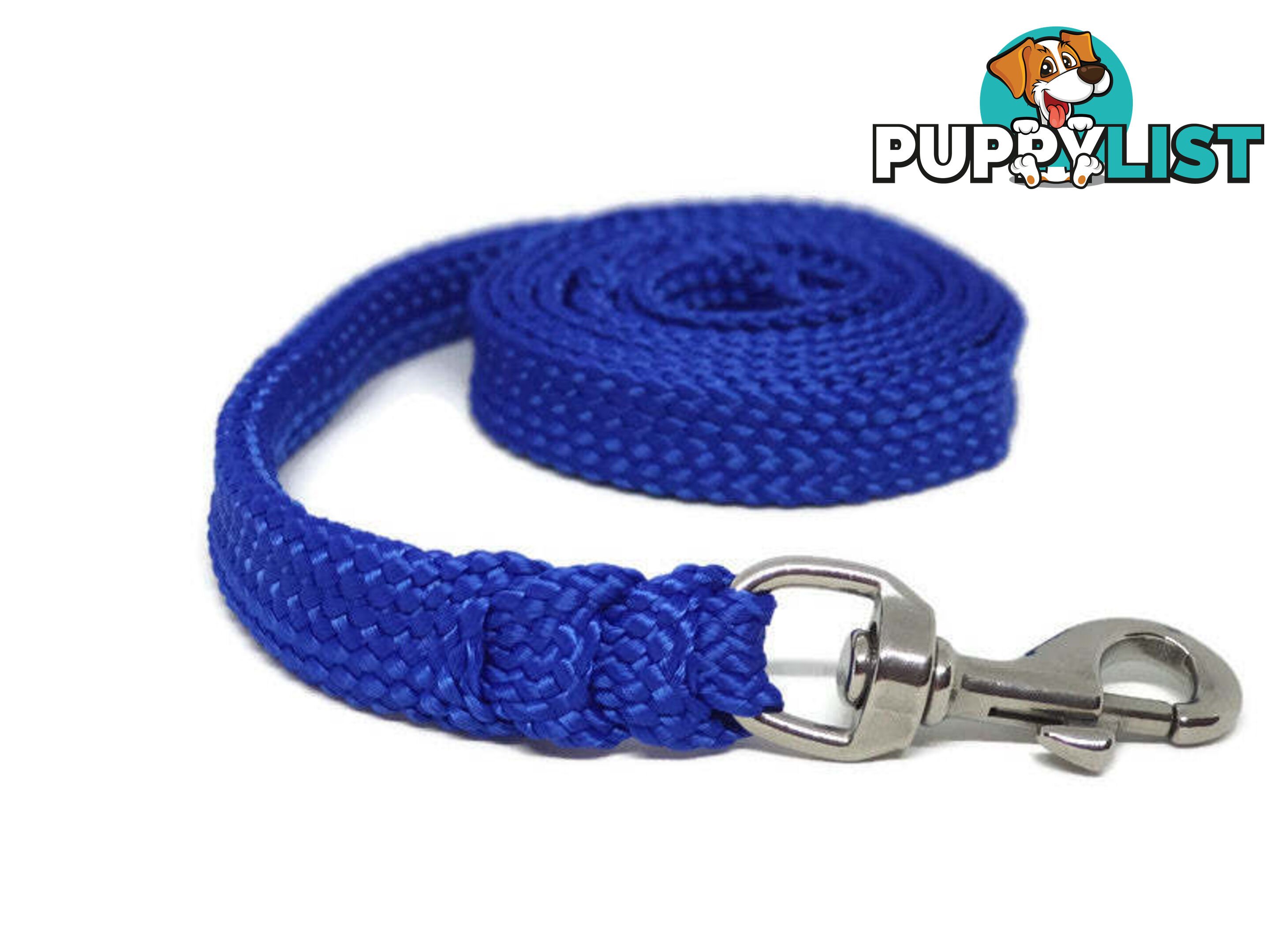 1.8m to 10m Long Dog Lead No Stitching Tough Yarnix 20mm Wide - YNXLD201.8SSBLUYEL