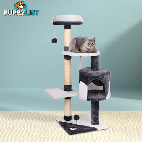 i.Pet Cat Tree 112cm Tower Scratching Post Scratcher Wood Condo House Furniture - PET-CAT-14711-GR