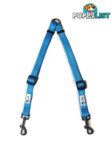 2 Dog Double Lead Coupler, Nylon w/Reflective Stitching - Moondidley Pets - MDPLDCOULPUR