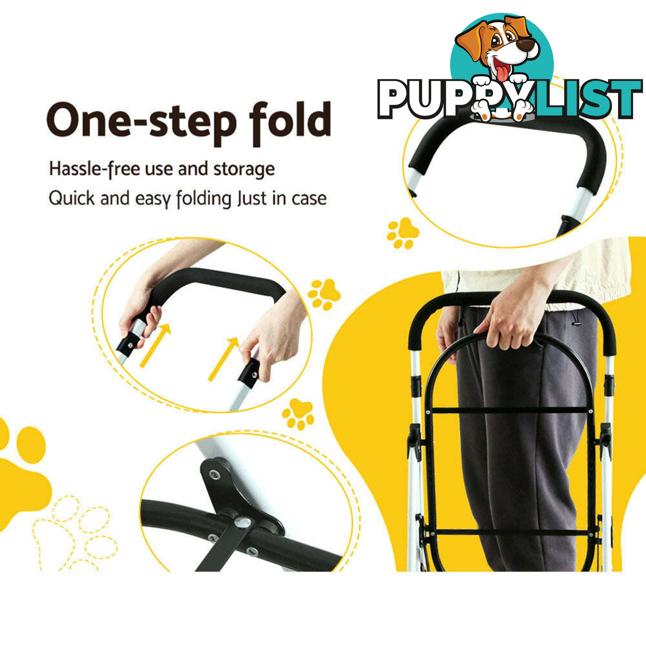 i.Pet Pet Stroller Dog Pram Large Cat Carrier Travel Foldable 4 Wheels Double - PET-STROLLER-2T-BL