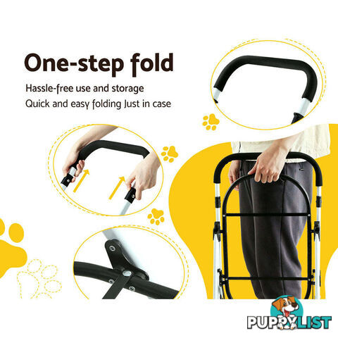 i.Pet Pet Stroller Dog Pram Large Cat Carrier Travel Foldable 4 Wheels Double - PET-STROLLER-2T-BL