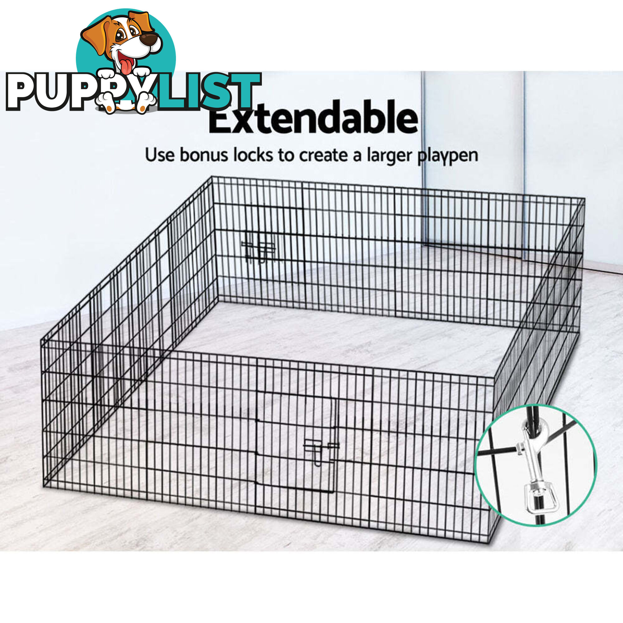 i.Pet 30" 8 Panel Dog Playpen Pet Fence Exercise Cage Enclosure Play Pen - PET-DOGPLAYPEN-30