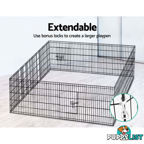 i.Pet 30" 8 Panel Dog Playpen Pet Fence Exercise Cage Enclosure Play Pen - PET-DOGPLAYPEN-30