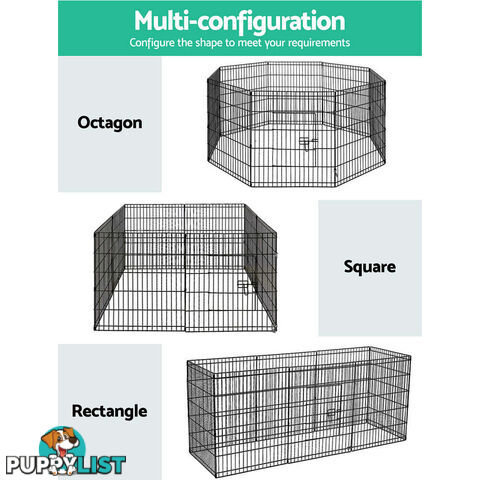 i.Pet 30" 8 Panel Dog Playpen Pet Fence Exercise Cage Enclosure Play Pen - PET-DOGPLAYPEN-30