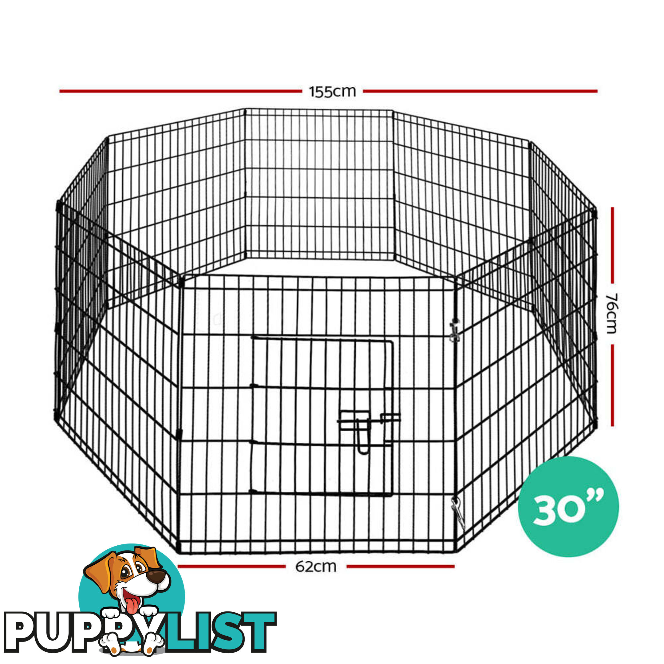 i.Pet 30" 8 Panel Dog Playpen Pet Fence Exercise Cage Enclosure Play Pen - PET-DOGPLAYPEN-30