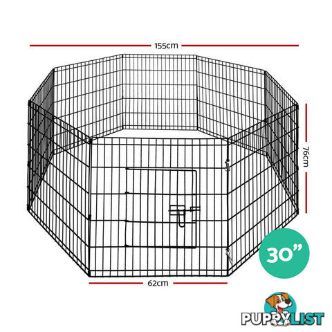 i.Pet 30" 8 Panel Dog Playpen Pet Fence Exercise Cage Enclosure Play Pen - PET-DOGPLAYPEN-30