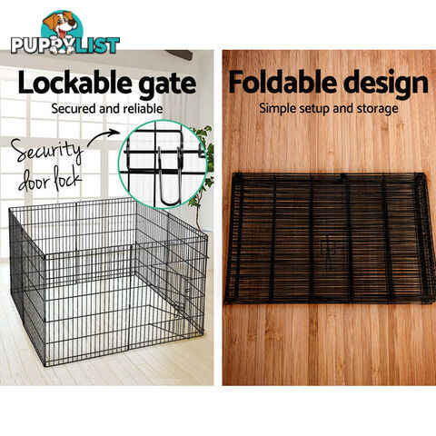 i.Pet 30" 8 Panel Dog Playpen Pet Fence Exercise Cage Enclosure Play Pen - PET-DOGPLAYPEN-30