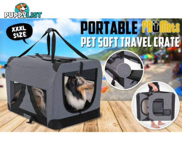 Paw Mate Portable Soft Dog Cage Crate Carrier - V274-PET-02XXXL-GY