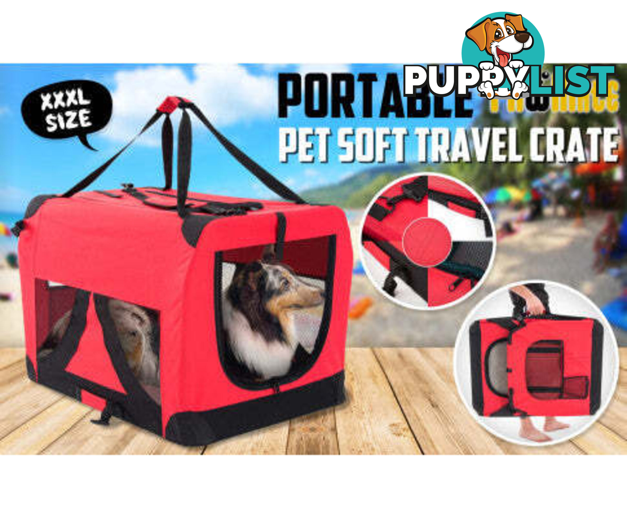 Paw Mate Portable Soft Dog Cage Crate Carrier - V274-PET-02XXXL-GY