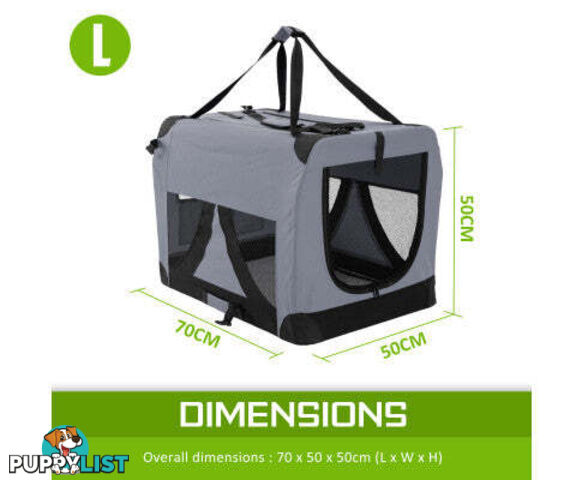 Paw Mate Portable Soft Dog Cage Crate Carrier - V274-PET-02XXXL-GY