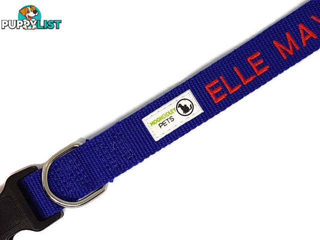 Doggie ID Collar Bamboo Fibre Personalised Embroidered - CCB-CO-001-MGN-NO