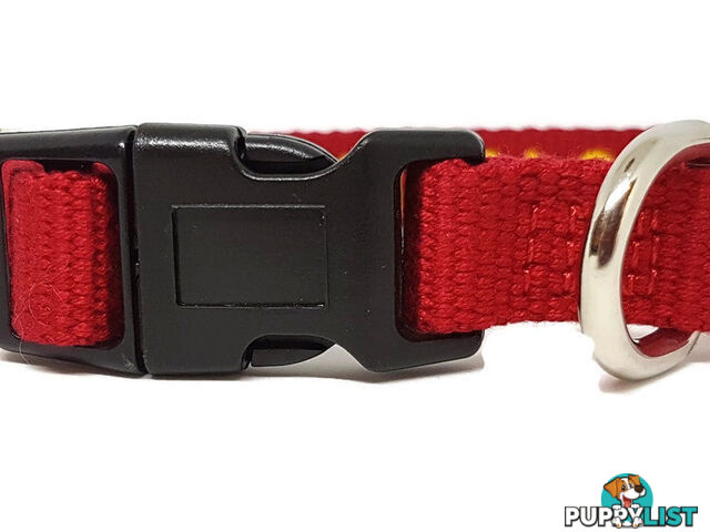 Doggie ID Collar Bamboo Fibre Personalised Embroidered - CCB-CO-001-MGN-NO
