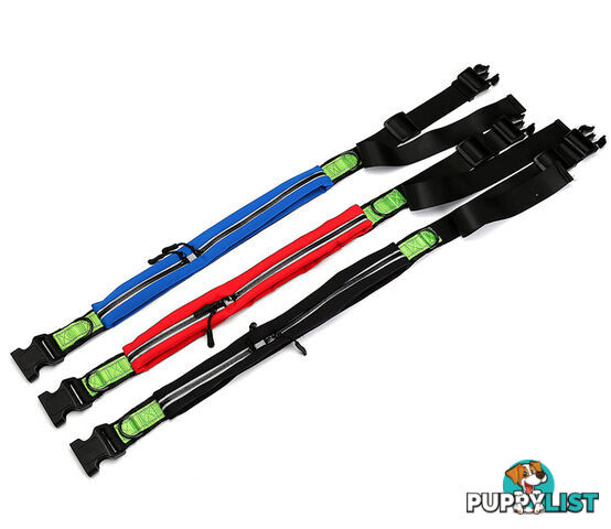 Hands Free Runner/Walker Waist Dog Leash Reflective- Moondidley Pets - MDPLDRUNRED