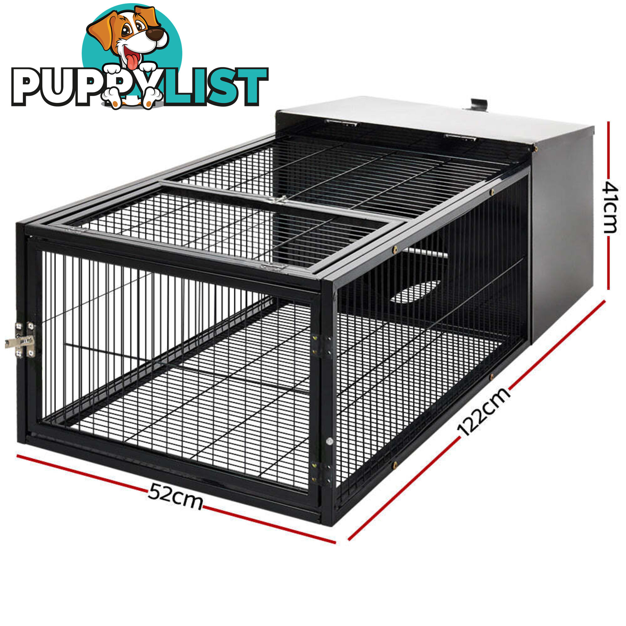 i.Pet Rabbit Cage 122x52cm Hutch Enclosure Carrier Metal - PET-RAB-CAGE-L120