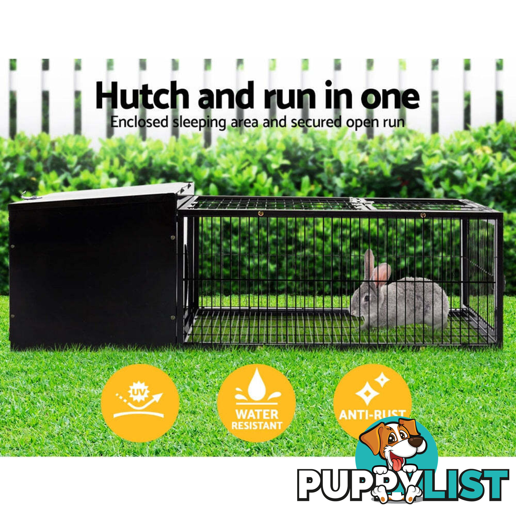 i.Pet Rabbit Cage 122x52cm Hutch Enclosure Carrier Metal - PET-RAB-CAGE-L120