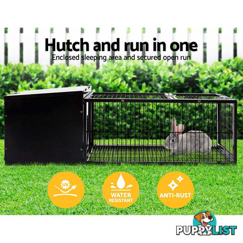 i.Pet Rabbit Cage 122x52cm Hutch Enclosure Carrier Metal - PET-RAB-CAGE-L120
