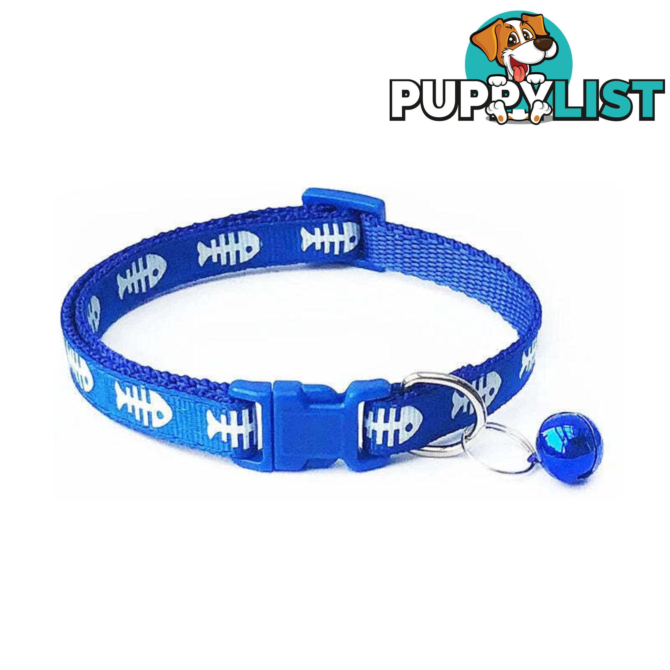 Fish Bone Cat Collar - Hand Made by The Bark Side - TBSFISPNK