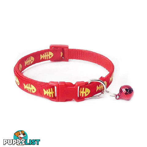 Fish Bone Cat Collar - Hand Made by The Bark Side - TBSFISPNK