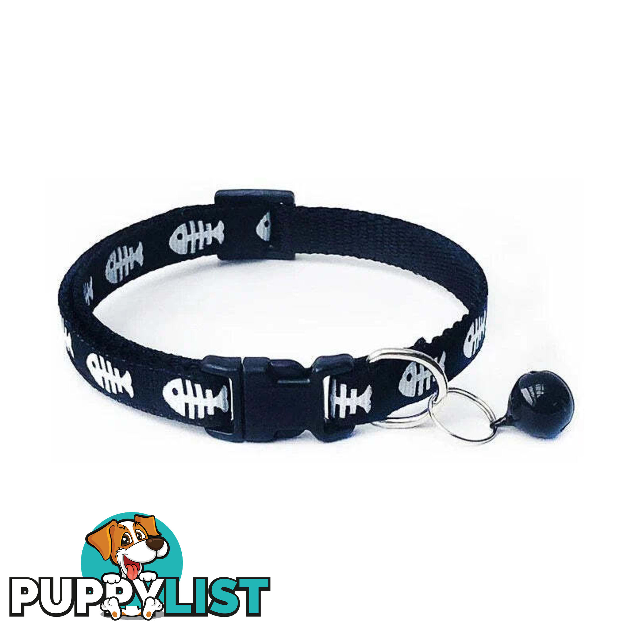 Fish Bone Cat Collar - Hand Made by The Bark Side - TBSFISPNK