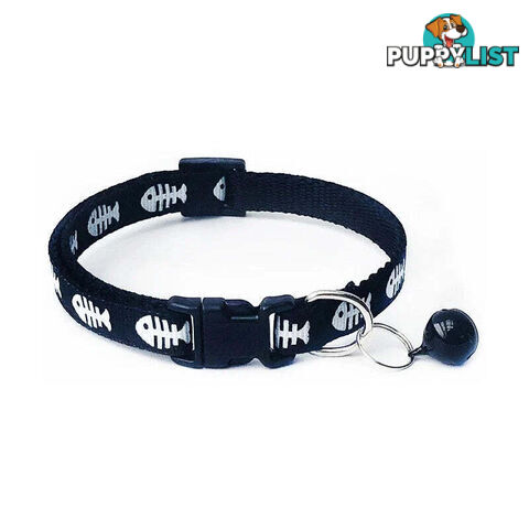Fish Bone Cat Collar - Hand Made by The Bark Side - TBSFISPNK