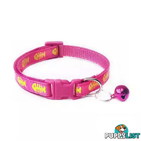 Fish Bone Cat Collar - Hand Made by The Bark Side - TBSFISPNK
