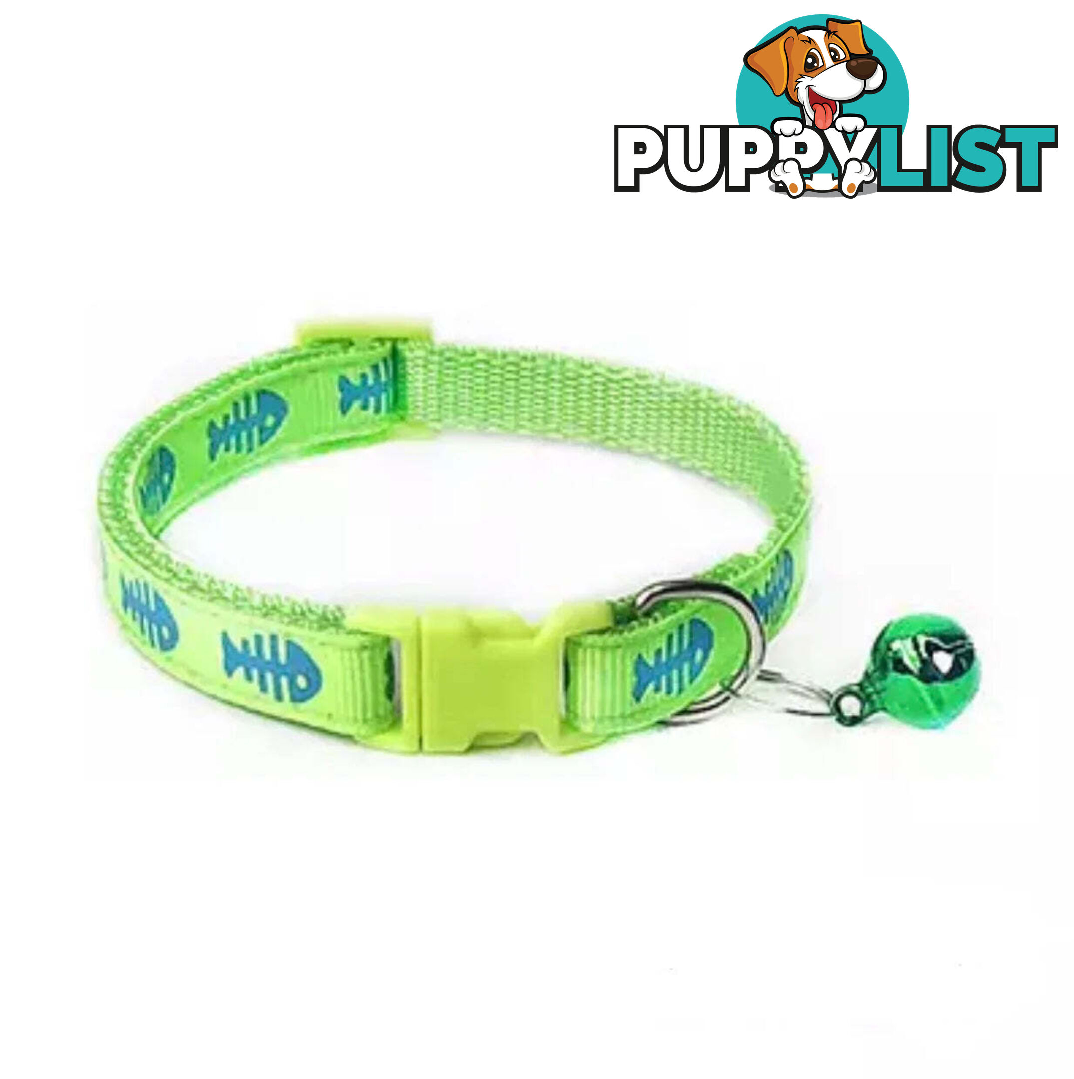 Fish Bone Cat Collar - Hand Made by The Bark Side - TBSFISPNK